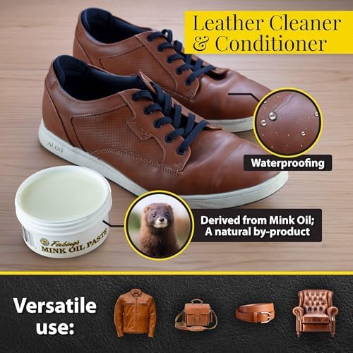 Mink Oil for Leather Boots (6 Pack, 6 oz Each) - Leather Cleaner & Conditioner - Waterproof, Preserve, Soften All Smooth Leathercraft & Vinyl - Prevents Salt Stains On Couch, Shoe, Purse