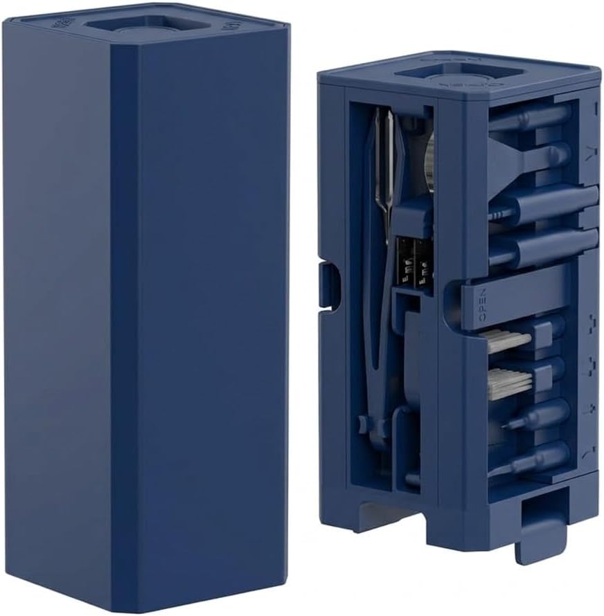 32-in-1 Multi-Functional Cleaning Kit for Electronics Including Headphones,Mobile Phones,Computer,Monitor,Lens and etc, Compact and Portable Design (Navy Blue)