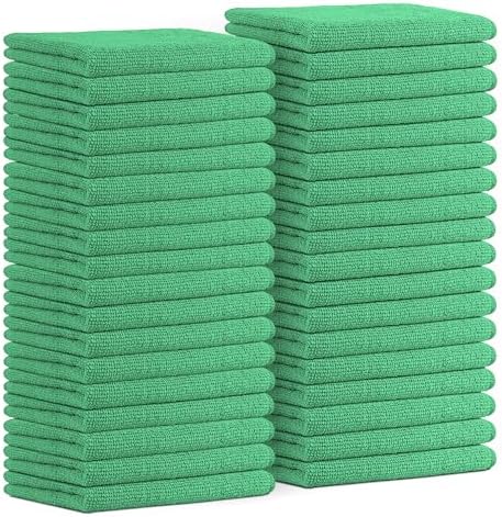 Microfiber Cleaning Cloths (Value Pack of 36) - Size 16 x 16 Inches, Highly Absorbent Cleaning Rags, Lint Free, Reusable and Washable, Microfiber Towels for Cars