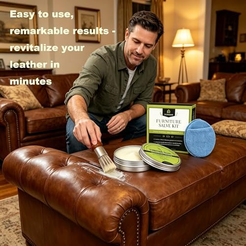 Furniture Salve for Leather, Premium Leather Furniture Conditioner Restorer