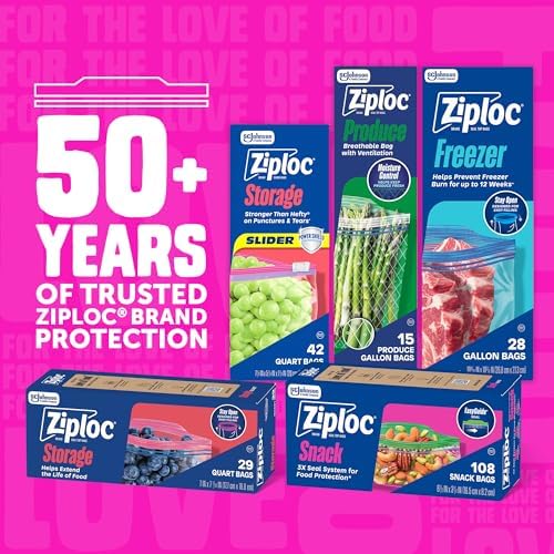 Gallon Food Storage Bags, 120 Total Bags (30 Count, 4-Pack)