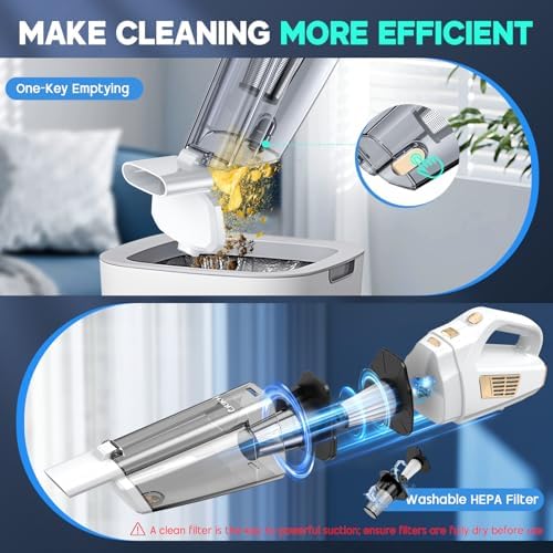 Handheld Vacuum Cordless 15000PA, Hand Held Car Vacuum Cleaner