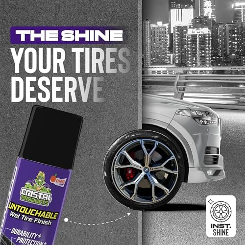 Untouchable Tire Shine Spray (3 Pack) – Citrus Scent, Wet Look Tire Shine, No Sling, Long Lasting Car Tire Shine, No Touch Application