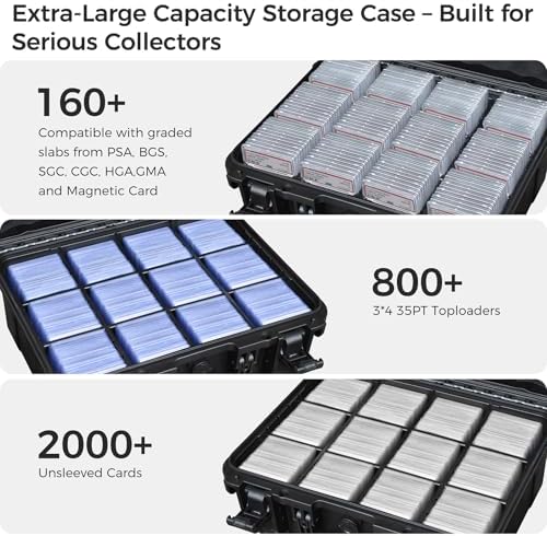 Graded Card Case Storage Box, Extra Large Trading Card Box, PSA Slab Case