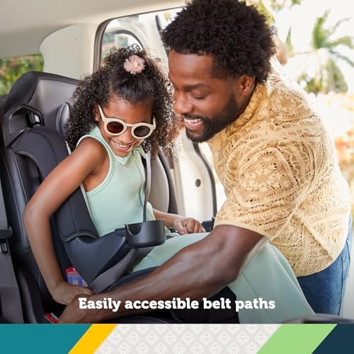 Grand 2-in-1 Booster Car Seat, Converts from High Back to Belt-Positioning Booster, High Back Seat for Kids 40-65, and Belt-Positioning 40-100 Pounds, Black Sparrow
