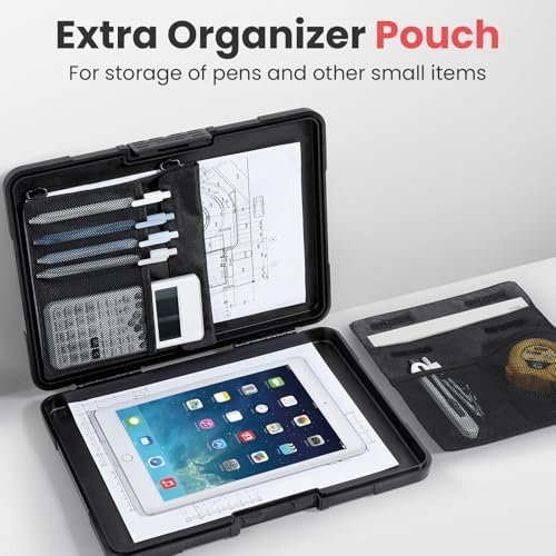 Toughest Clipboard with Storage, Internal Pen Pouch Included, Letter/ A4 Size, Shockproof Heavy Duty Plastic Clip Boards 8.5x11”, High Capacity Clipboards Box Case for Contractor Trucker Driver