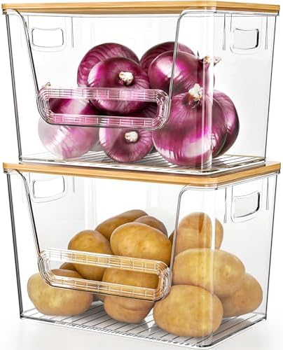 2 Set Pantry Organizers and Storage, Stackable Trash Bag Holder