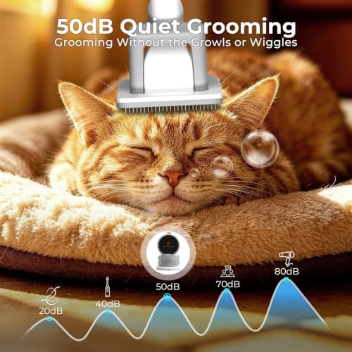 Dog Grooming Vacuum Kit, 5-in-1 Pet Hair Vacuum with Clipper
