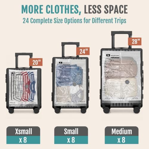 Rechargeable Cordless Pump Vacuum Storage Bags, 24 Travel Combo