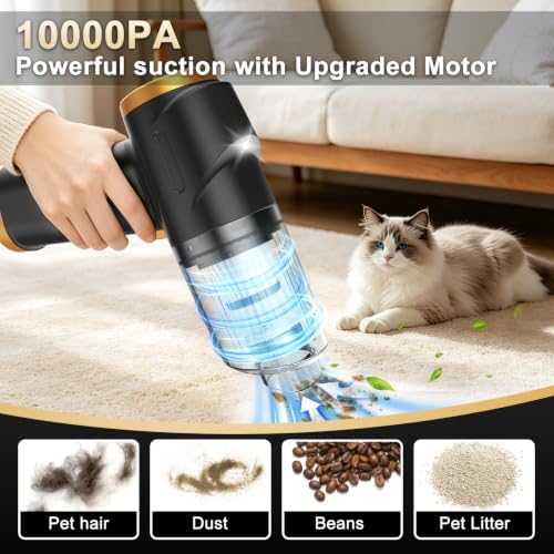 Handheld Vacuum, Small Car Vacuum, Cordless & Lightweight