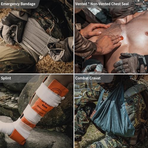 IFAK Refill Kit 17Pcs with CAT Gen-7 Tourniquet, Emergency Tactical First Aid Kit Medical Supplies, IFAK Trauma Kit Combat Pack for Trauma Wound Care, Gunshot, Car & Camping