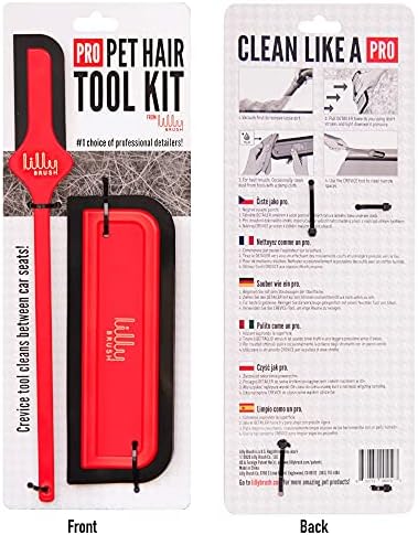 Pro Pet Hair Removal Tool Kit | Pet Hair Brush Remover for Couch, Auto Interior Detailing Kit, Cat and Dog Hair Remover Brush, Cat Fur Remover