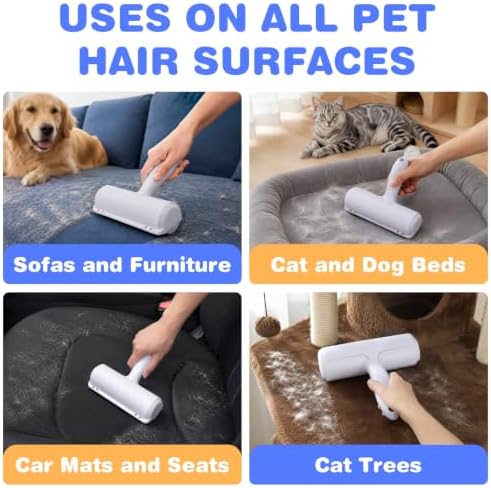 Reusable Lint Roller, Portable, for Pet Hair on Car, Light Purple