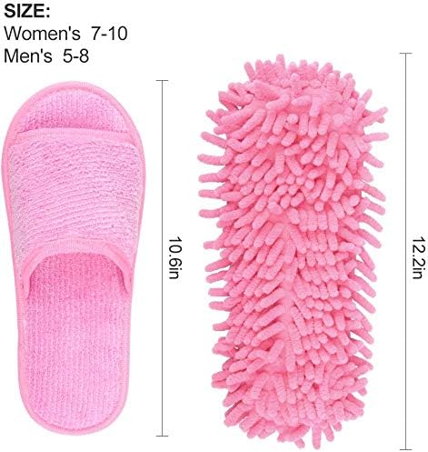 Microfiber Slippers Floor Cleaning Mop Men and Women House Dusting Slippers Floor Cleaning Tool (pink)