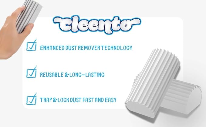 Damp Duster Cleaning Sponge, Multi-Surface Dust Cleaner Magic Eraser for Blinds, Hair, Glass, Mirrors, Car, Baseboards & Window Grooves - All Purpose, Reuseable Household Supplies (6 Pack)