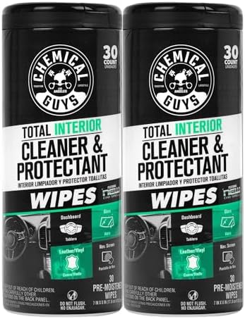 Total Interior New Car Smell Cleaner & Protect Wipes, 2 Pack