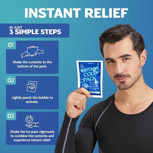 25 Pack Instant Ice Packs for Injuries, Disposable First Aid Cold Packs