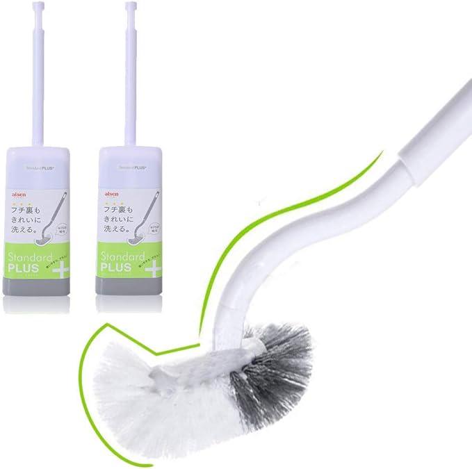Marbarsse Bathroom Toilet Bowl Brush and Holder, Curved Design Toilet Brush for Deep Cleaning Under Rim, Best Toilet Brush Set, Easy Handy CompactToilet BowlCleaner Brush for Bathroom, 2 Pack