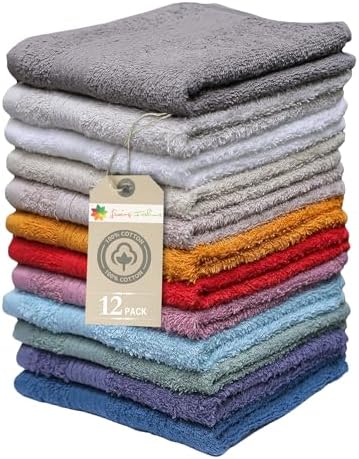 Extra Soft Wash Cloths, 13"x13" Wash Rags, Washcloths 12 Pack