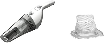BLACK+DECKER Handheld Vacuum 2Ah, Power White with Replacement Filter (HNV220BCZ10FF & HNVCF10)