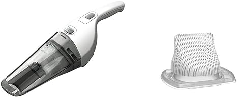 BLACK+DECKER Handheld Vacuum 2Ah, Power White with Replacement Filter (HNV220BCZ10FF & HNVCF10)
