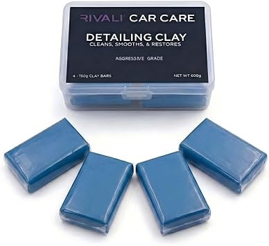 Rivali Car Care Aggressive Grade Clay Bar Kit, Blue, 4x150g, 600g Total