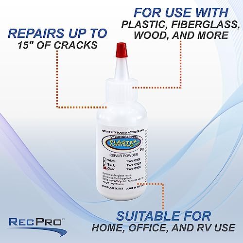RecPro RV Plastic Repair Kit | Clear | for ABS, Fender Skirts & Tubs