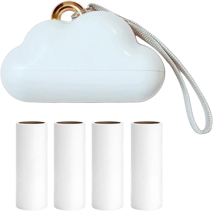 Portable Lint Roller 150 Sheets Travel Size, Mini Lint Roller for Clothes and Reusable Pet Hair Remover, Cute Small Sticky Dust Remover Refillable