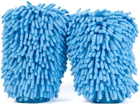 Microfiber Car Wash Mitt, Scratch-Free Chenille Wash Glove (2 Pack)