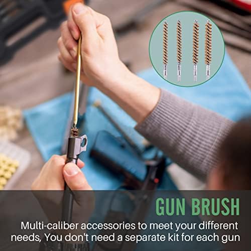 Universal Gun Cleaning Kit for Rifle Pistol Shotgun Cleaning Kit for All Guns with Lightweight Organized Carrying Case Gun Cleaning Supplies Gun Jags and Brushes with Cleaning Mat