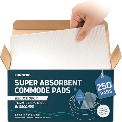 Super Absorbent Commode Pads - Medical Grade Value Pack 250 Count