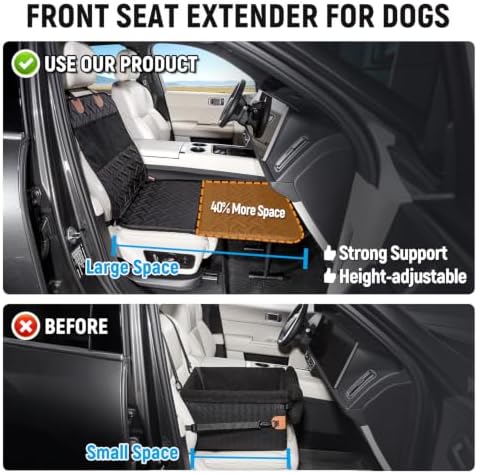 Dog Car Seat for Small Medium Dogs,Car Dog Bed,Front Seat Extender