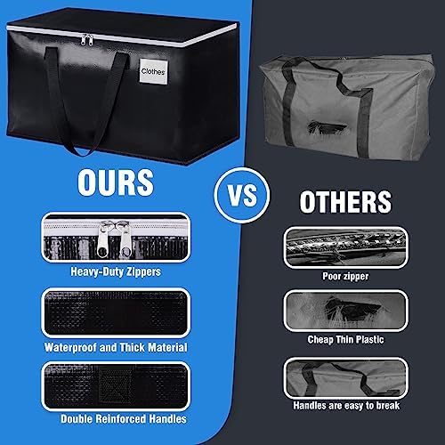 Heavy Duty Moving Bags, Extra Large Storage Bags, 93L, 6-Pack, Black