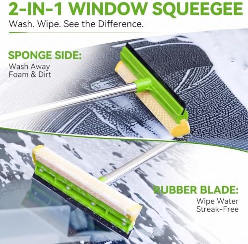 62" Car Wash Brush with Long Handle, 6Pcs Car Wash Kit Exterior