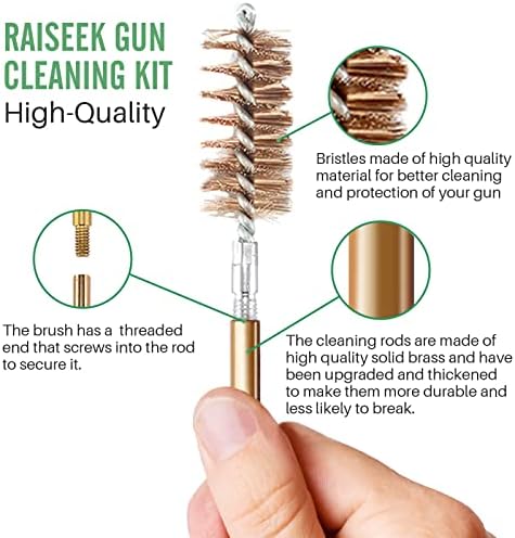 Universal Gun Cleaning Kit for Rifle Pistol Shotgun Cleaning Kit for All Guns with Lightweight Organized Carrying Case Gun Cleaning Supplies Gun Jags and Brushes with Cleaning Mat