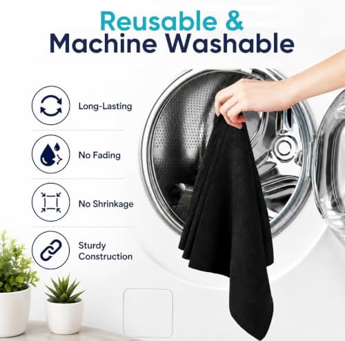 Shop Towels, 100 Pack Bulk Microfiber Cleaning Cloth 11.5" x 11.5"