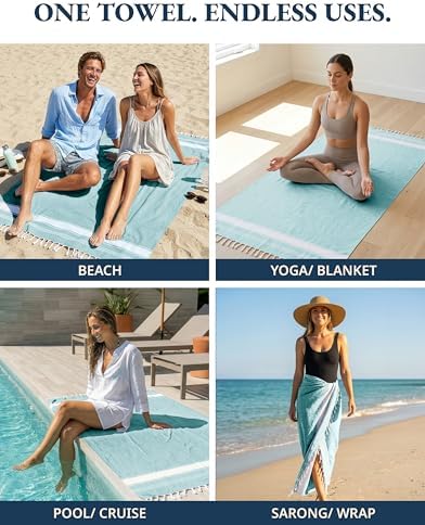 Beach Towel Oversized, Super Absorbent, Durable - Hunter Green