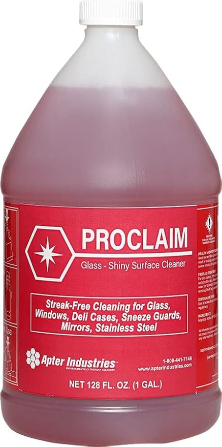 Proclaim Glass and Shiny Surface Cleaner - Streak-Free Cleaner for Glass and Shiny Surfaces (1 Gallon)