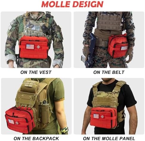Tactical Molle Pouch Large Admin Bag Utility Tool Pouches Molle Attachment EDC Pouches Expandable Molle Accessories Organizer Medical Pocket U.S.A Patch Included
