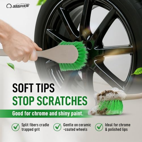 Tire and Wheel Brush Cleans Deep for Trucks and RVs, 20"