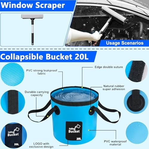 Car Wash Kit with Foam Gun, Complete Car Detailing Kit 40 PCS