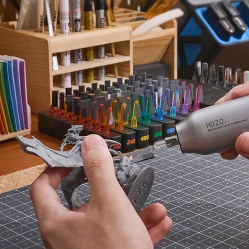 NeoSander Premium Combo – Mini Reciprocating Detail Sander Kit with 64 Color-Coded Sanding Heads, Charging Dock & Basic Sandpaper Set, Gift Idea for 3D Printing, Model Makers & DIY Enthusiasts