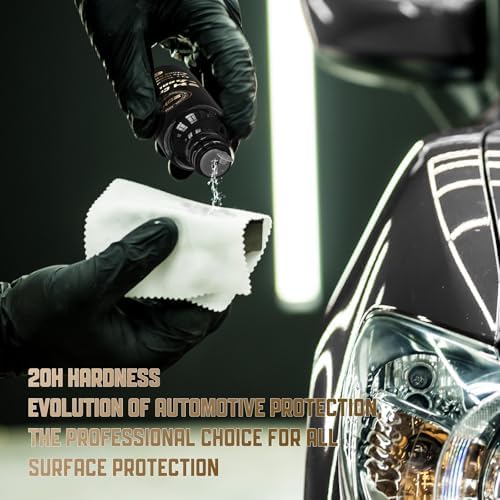 20H Professional Graphene Ceramic Coating for Cars (70ml) - 10+ Years Protection, Hydrophobic & Scratch Resistant, High Gloss Finish - Advanced Car Detailing Kit - Easy Application, Black