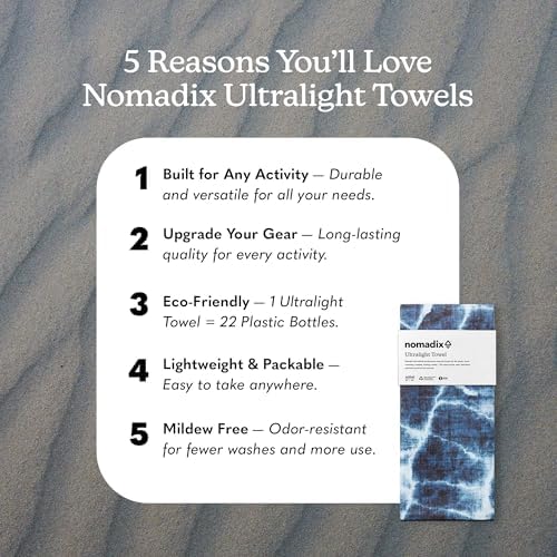 Ultralight Towel - Quick Dry & Super Lightweight - Perfect As A Pack Towel to Save On Space - Made with Recycled Materials - Agua Blue - 30x54