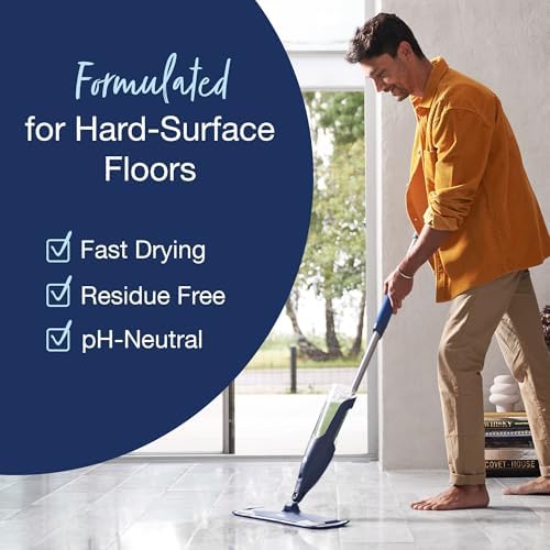 Multi-Surface Floor Premium Spray Mop - Includes Multi-Surface Floor Cleaner Concentrate and Machine Washable Microfiber Cleaning Pad - For Stone, Tile, Laminate and Vinyl LVT/LVP Floors