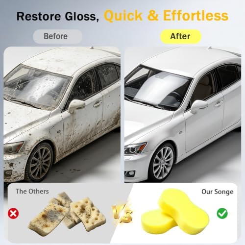 8-Pack Large Car Wash Sponge: Extra Thick Soft Foam Car Sponge for Washing