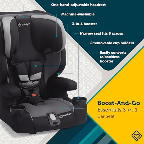 Boost-and-Go Essential 3-in-1 Booster Car Seat, Highback & Backless Modes, Lightweight, Easy Install, Labrador II