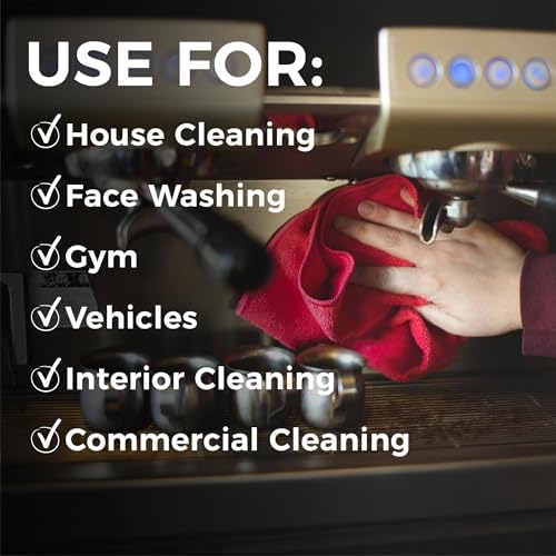 All-Purpose Microfiber Terry Cleaning Towels - Commercial Grade, Highly Absorbent, Lint-Free, Streak-Free, Kitchens, Bathrooms, Offices, 300gsm, 16in x 16in, Royal Blue (12-Pack)