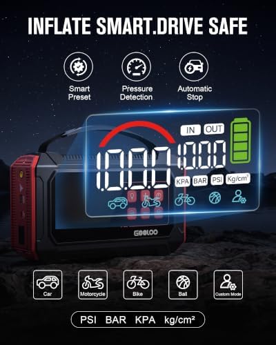 A9 Ultra Jump Starter with Air Compressor - 6000A & 160PSI Jump Box