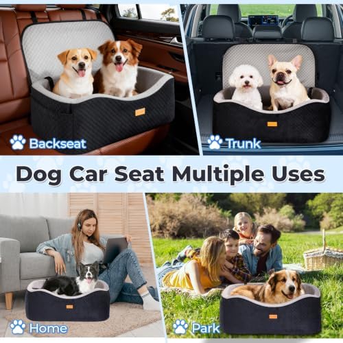 Large Dog Car Seat for Medium Sized Dogs Under 55lbs or 2 Smalls